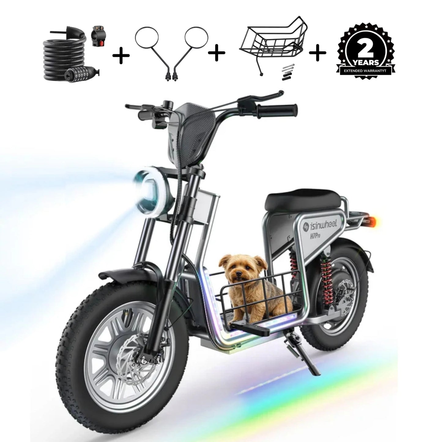 isinwheel H7 Pro Commuter Electric Scooter with Seat