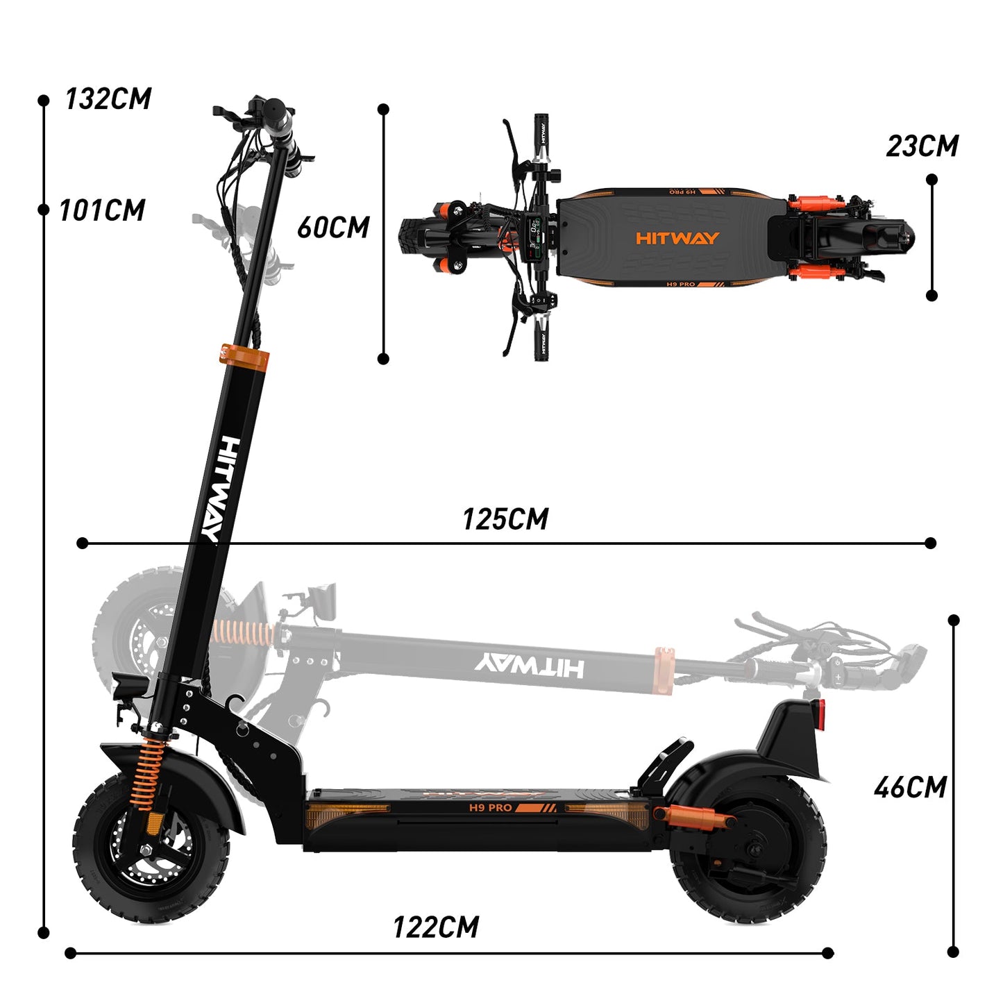 HITWAY H9 Off-Road Folding Electric Scooter (15.6Ah)